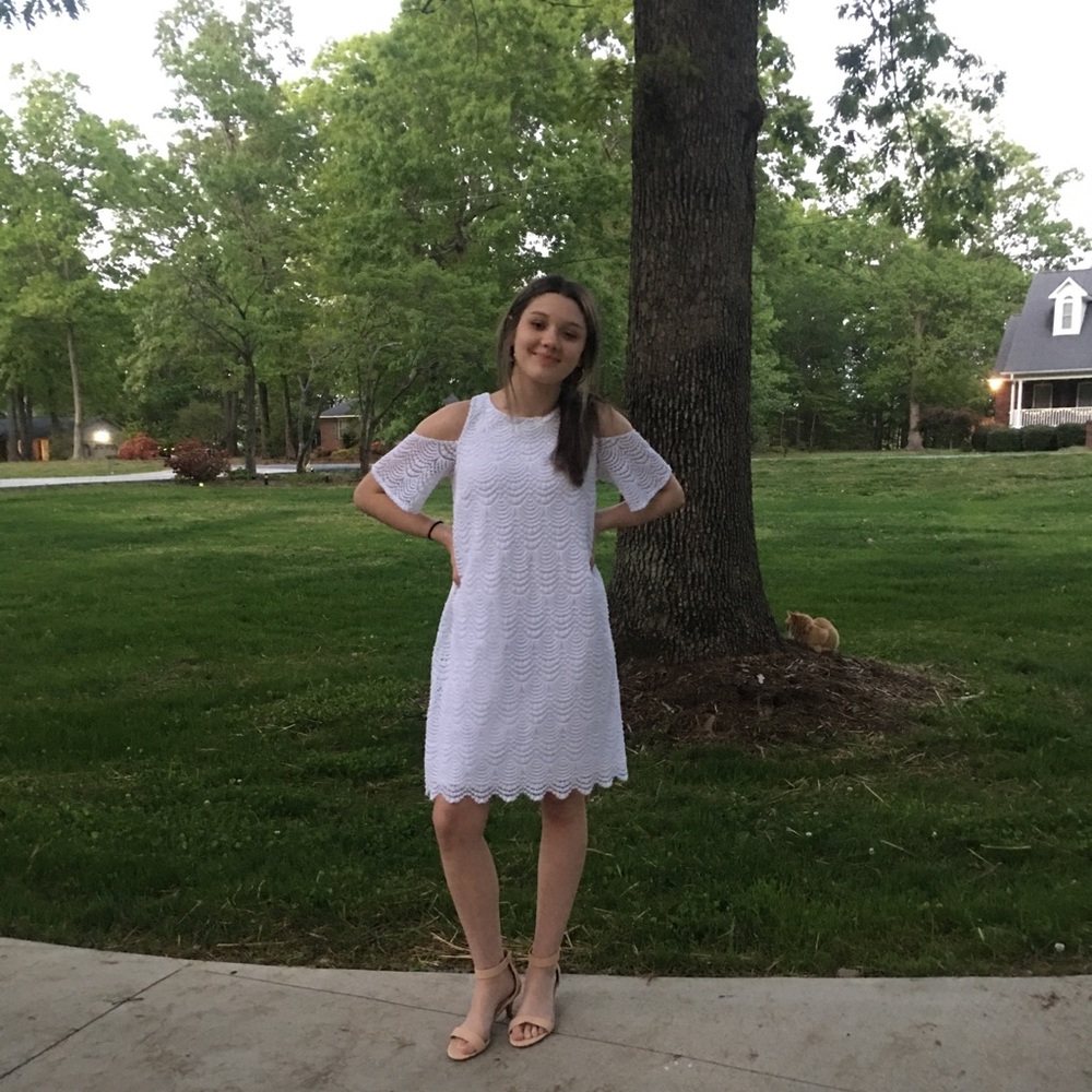 LILLY PULITZER WHITE SOMERSET WHITE SHELL LACE RESORT XXS